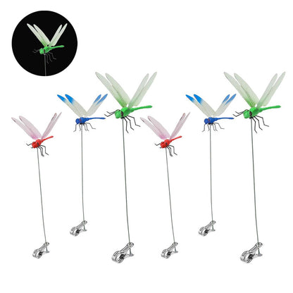 🌻3PCS Outdoor Dragonfly Rod Clip, Garden Metal Dragonfly Clip